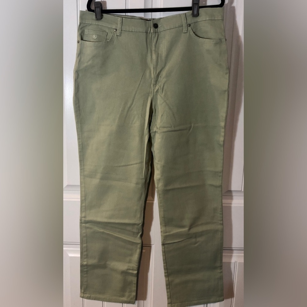 Olive/Tan jeans, size 18, Gloria Vanderbilt